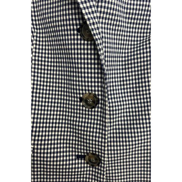 Talbots Blue & White Gingham Check Three Button Blazer Jacket Size 8 - Picture 4 of 10